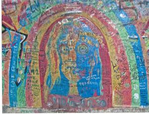 The John Lennon Wall, Prague, Czechosvakia & Beatles' music had profound effect  on U.S.S.R.